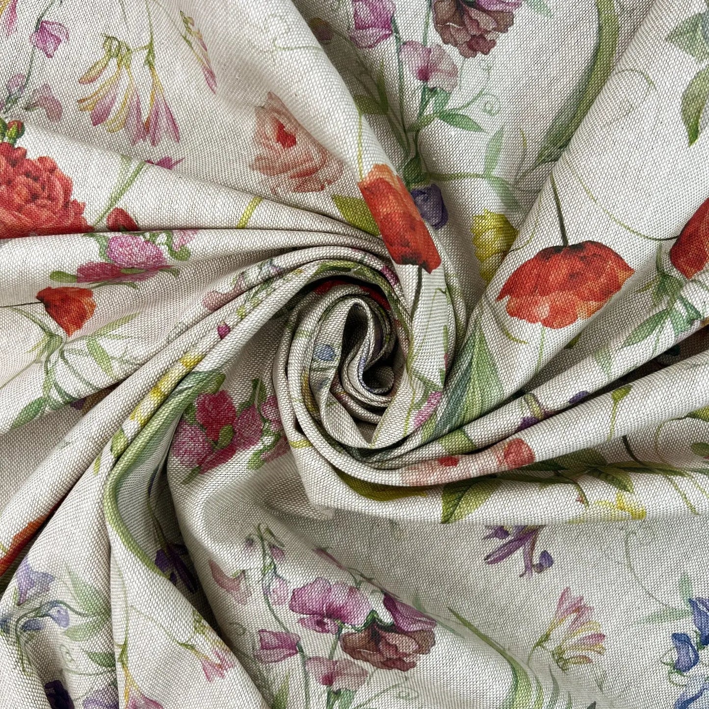 Cotton Rich Linen Look Printed Panama Fabric | 55" (140cm) Wide 200gsm Craft & Home DÃ©cor Fabric â€“ Sold by the Meter