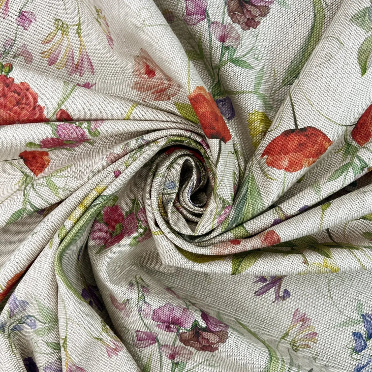 Cotton Rich Linen Look Printed Panama Fabric | 55" (140cm) Wide 200gsm Craft & Home DÃ©cor Fabric â€“ Sold by the Meter