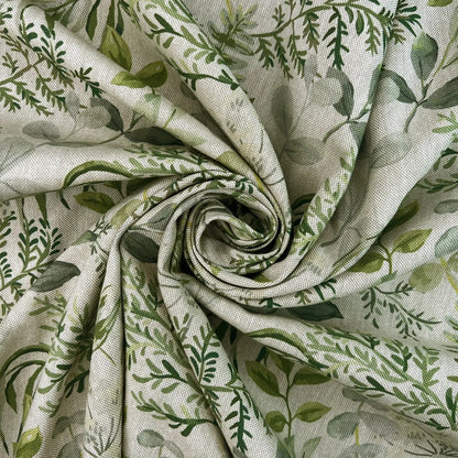 Cotton Rich Linen Look Printed Panama Fabric | 55" (140cm) Wide 200gsm Craft & Home Décor Fabric – Sold by the Meter