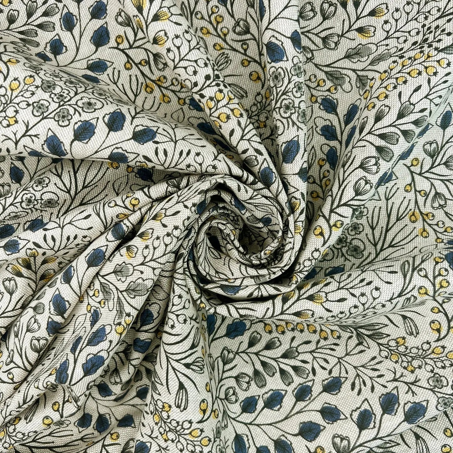 Cotton Rich Linen Look Printed Panama Fabric | 55" (140cm) Wide 200gsm Craft & Home Décor Fabric – Sold by the Meter