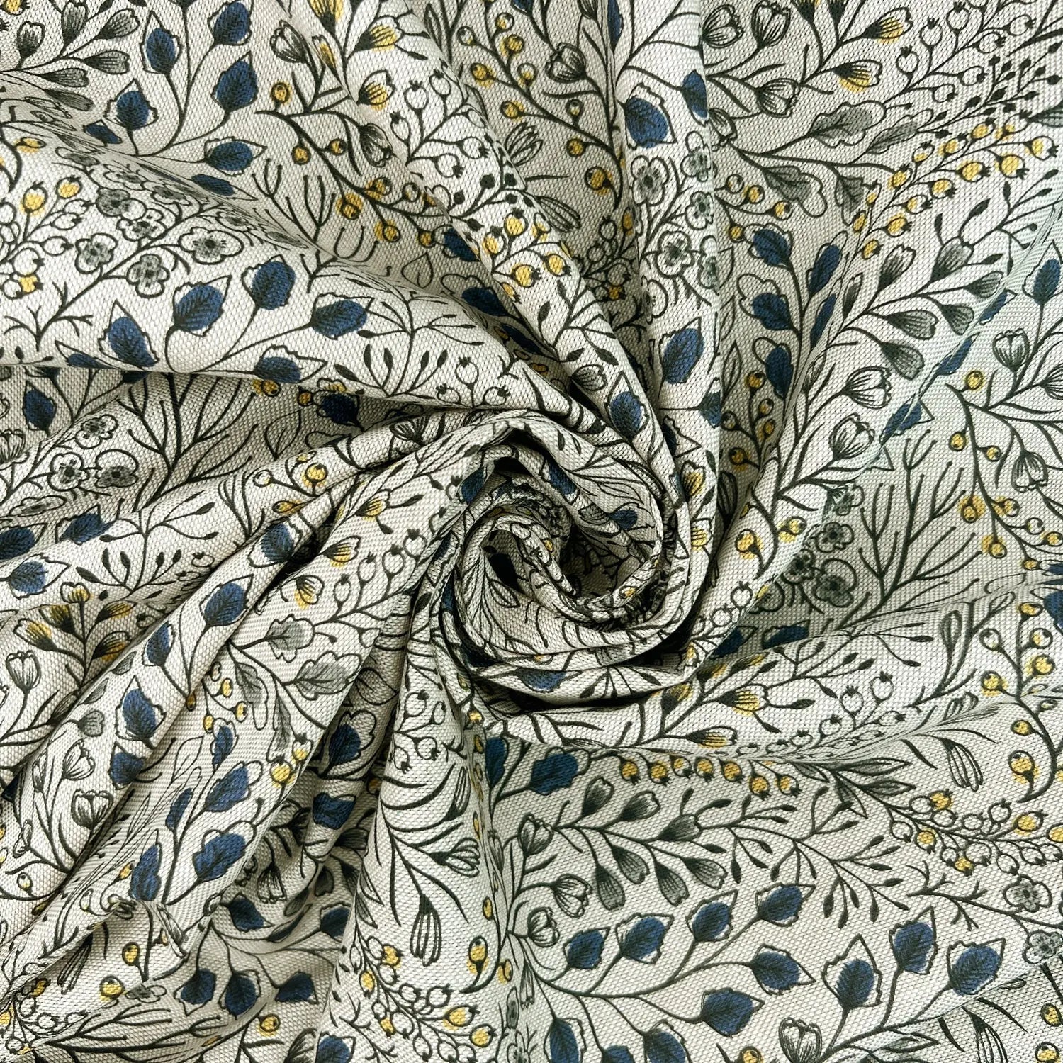 Cotton Rich Linen Look Printed Panama Fabric | 55" (140cm) Wide 200gsm Craft & Home Décor Fabric – Sold by the Meter