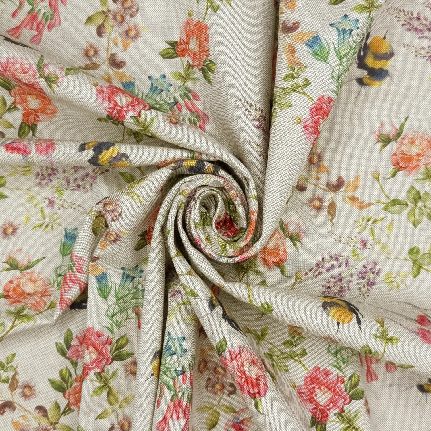 Cotton Rich Linen Look Printed Panama Fabric | 55" (140cm) Wide 200gsm Craft & Home Décor Fabric – Sold by the Meter