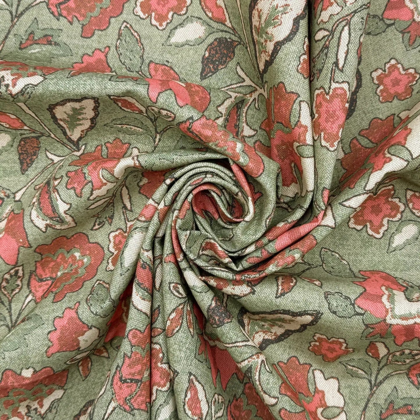 Cotton Rich Linen Look Printed Panama Fabric | 55" (140cm) Wide 200gsm Craft & Home DÃ©cor Fabric â€“ Sold by the Meter