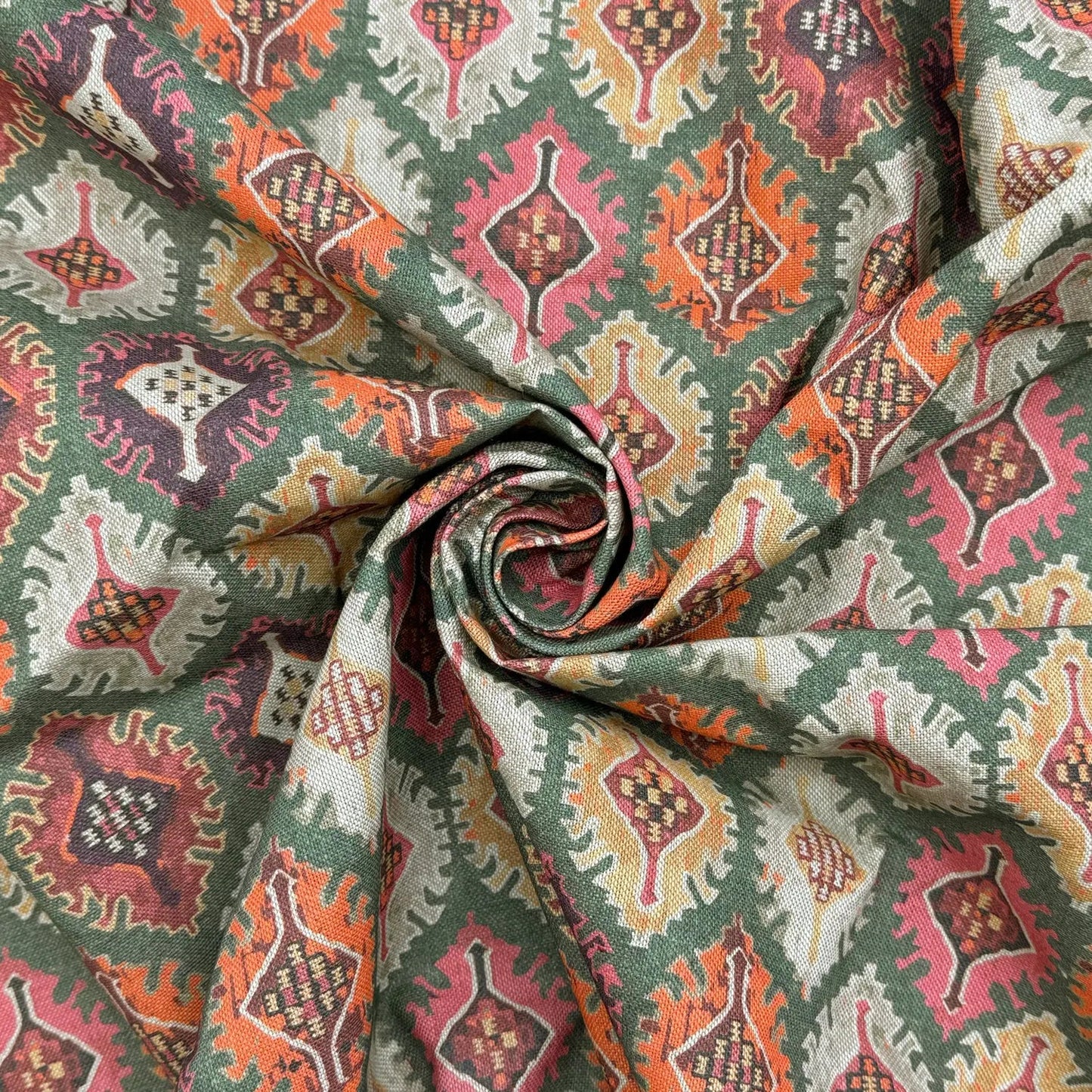 Cotton Rich Linen Look Printed Panama Fabric | 55" (140cm) Wide 200gsm Craft & Home DÃ©cor Fabric â€“ Sold by the Meter