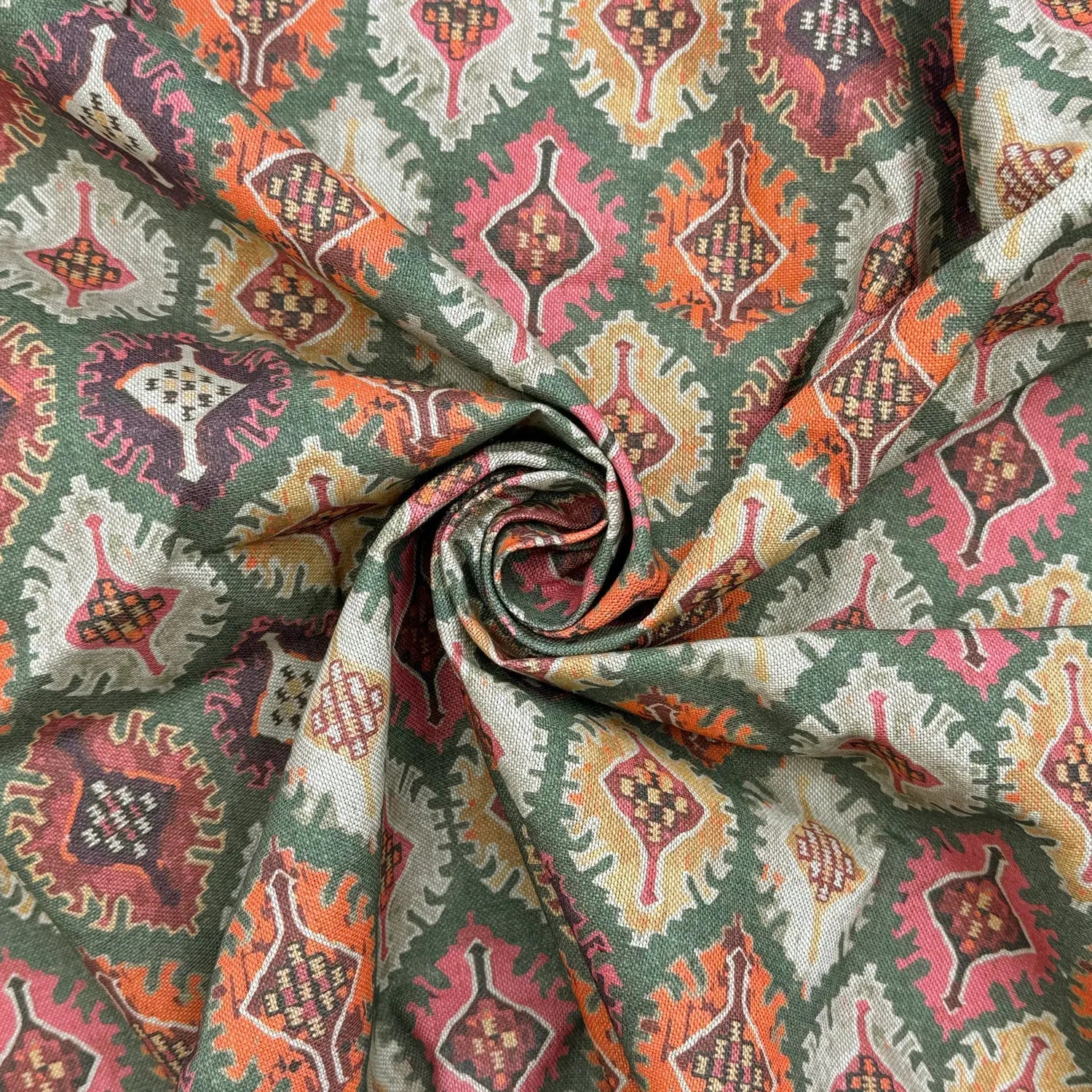 Cotton Rich Linen Look Printed Panama Fabric | 55" (140cm) Wide 200gsm Craft & Home DÃ©cor Fabric â€“ Sold by the Meter