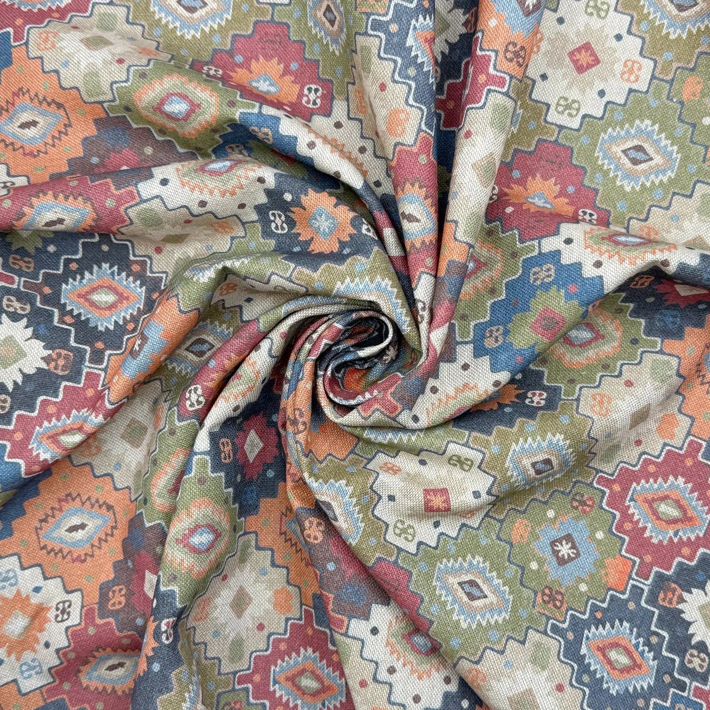 Cotton Rich Linen Look Printed Panama Fabric | 55" (140cm) Wide 200gsm Craft & Home DÃ©cor Fabric â€“ Sold by the Meter