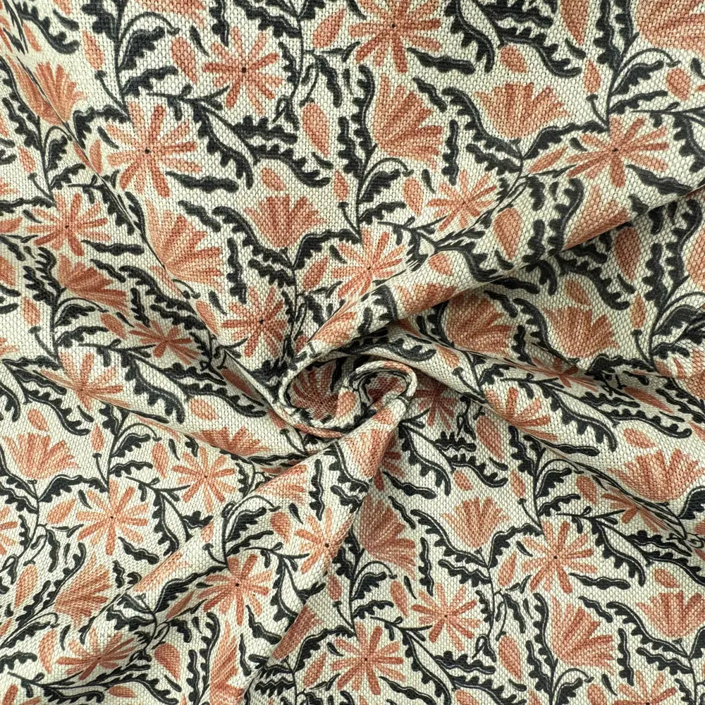 Cotton Rich Linen Look Printed Panama Fabric | 55" (140cm) Wide 200gsm Craft & Home DÃ©cor Fabric â€“ Sold by the Meter