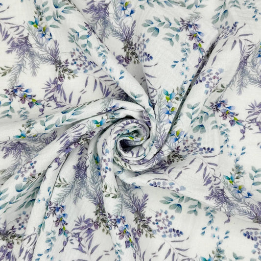 100% Cotton Printed Double Gauze Fabric | Soft Breathable Lightweight 52" (132cm) Wide Dressmaking & Craft Material – Sold by the Meter