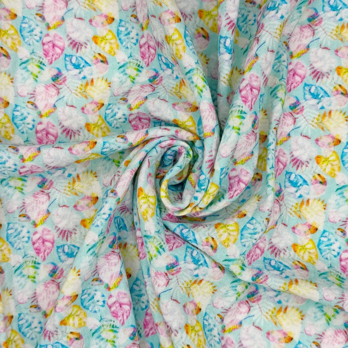 100% Cotton Printed Double Gauze Fabric | Soft Breathable Lightweight 52" (132cm) Wide Dressmaking & Craft Material â€“ Sold by the Meter