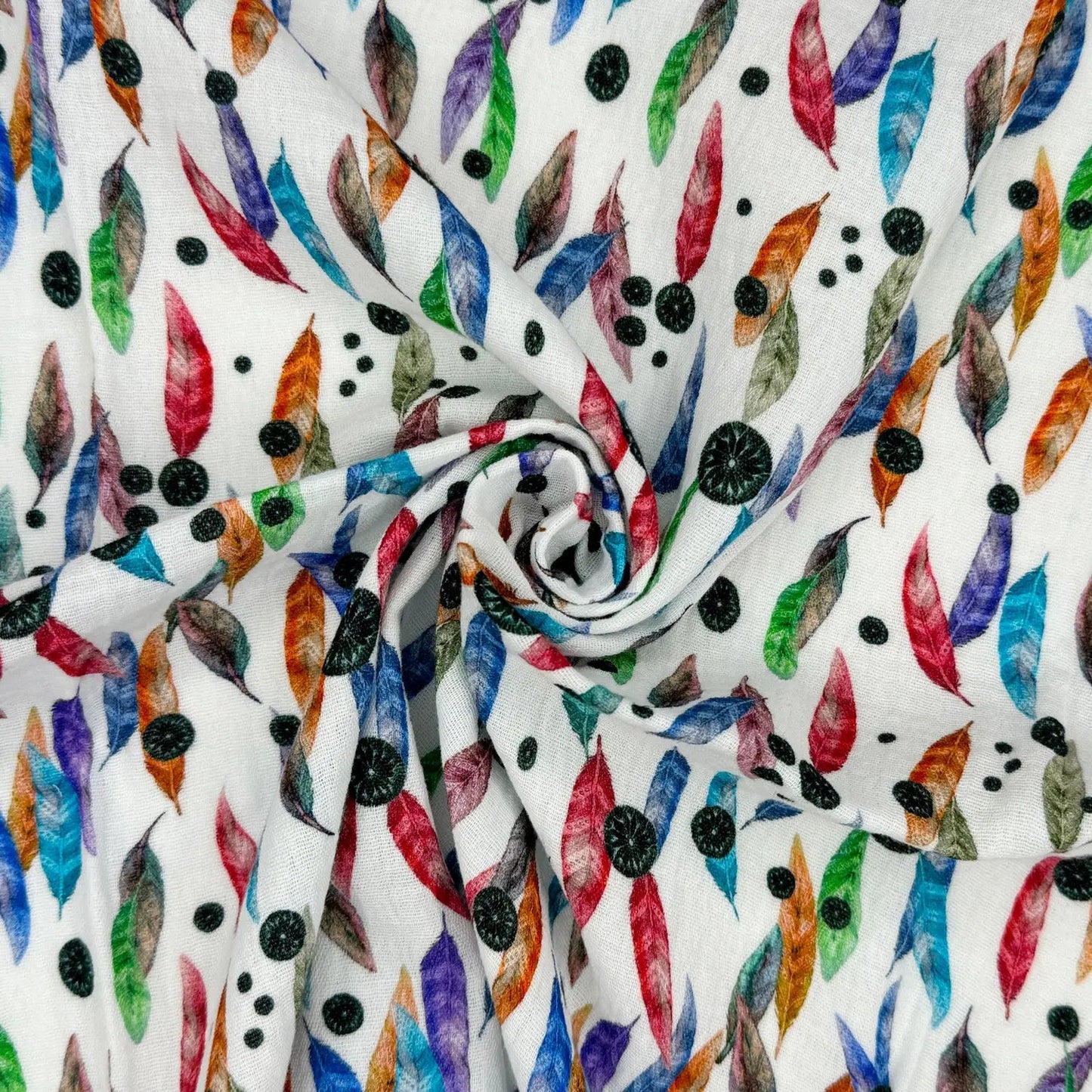 100% Cotton Printed Double Gauze Fabric | Soft Breathable Lightweight 52" (132cm) Wide Dressmaking & Craft Material â€“ Sold by the Meter