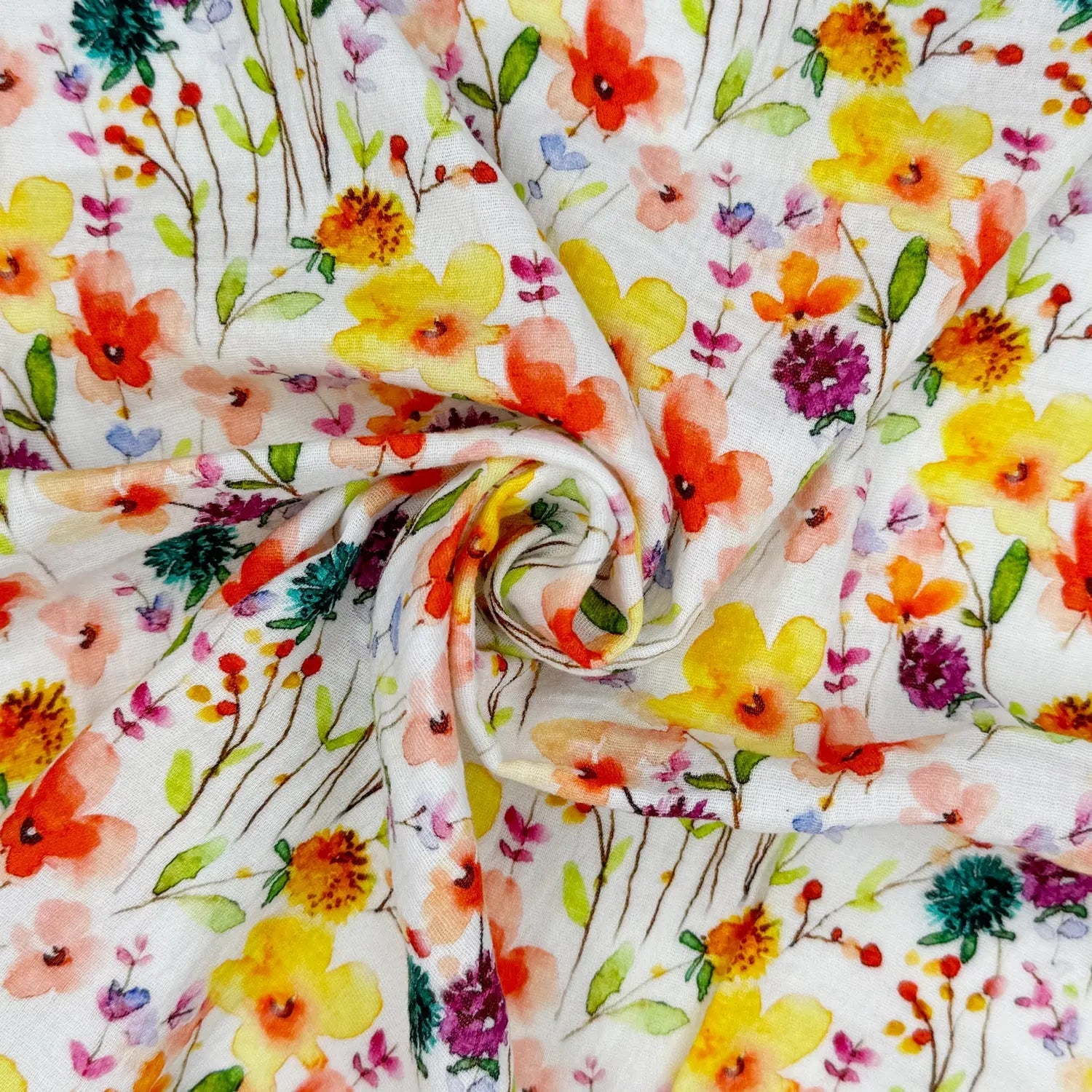 100% Cotton Printed Double Gauze Fabric | Soft Breathable Lightweight 52" (132cm) Wide Dressmaking & Craft Material â€“ Sold by the Meter