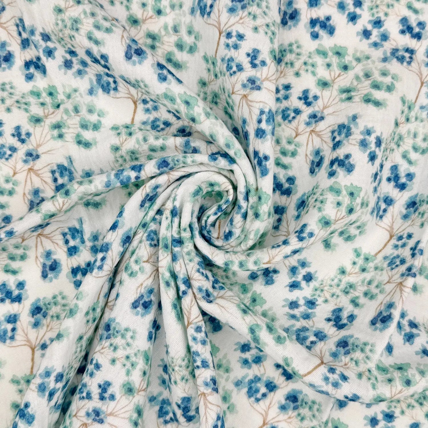 100% Cotton Printed Double Gauze Fabric | Soft Breathable Lightweight 52" (132cm) Wide Dressmaking & Craft Material â€“ Sold by the Meter