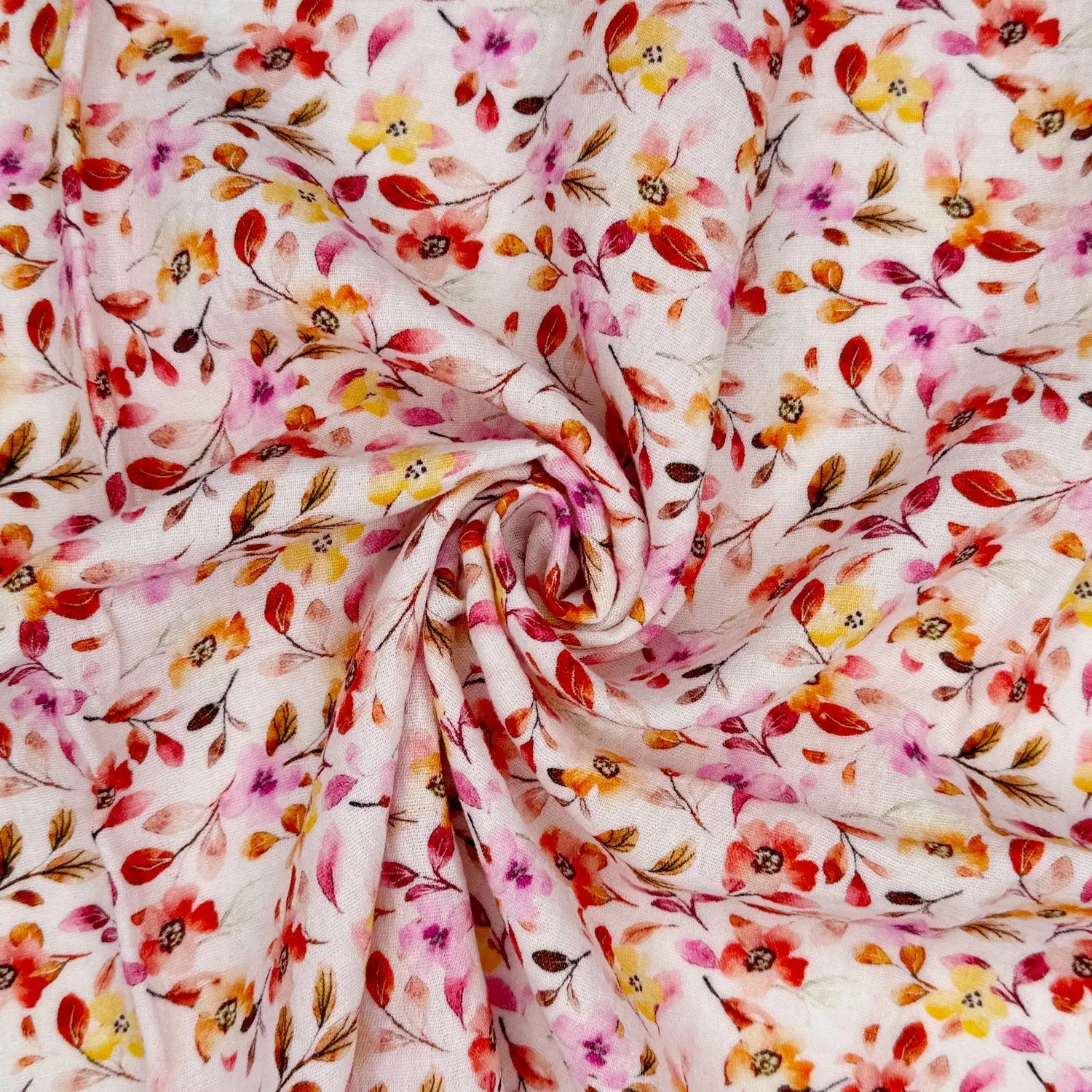 100% Cotton Printed Double Gauze Fabric | Soft Breathable Lightweight 52" (132cm) Wide Dressmaking & Craft Material â€“ Sold by the Meter