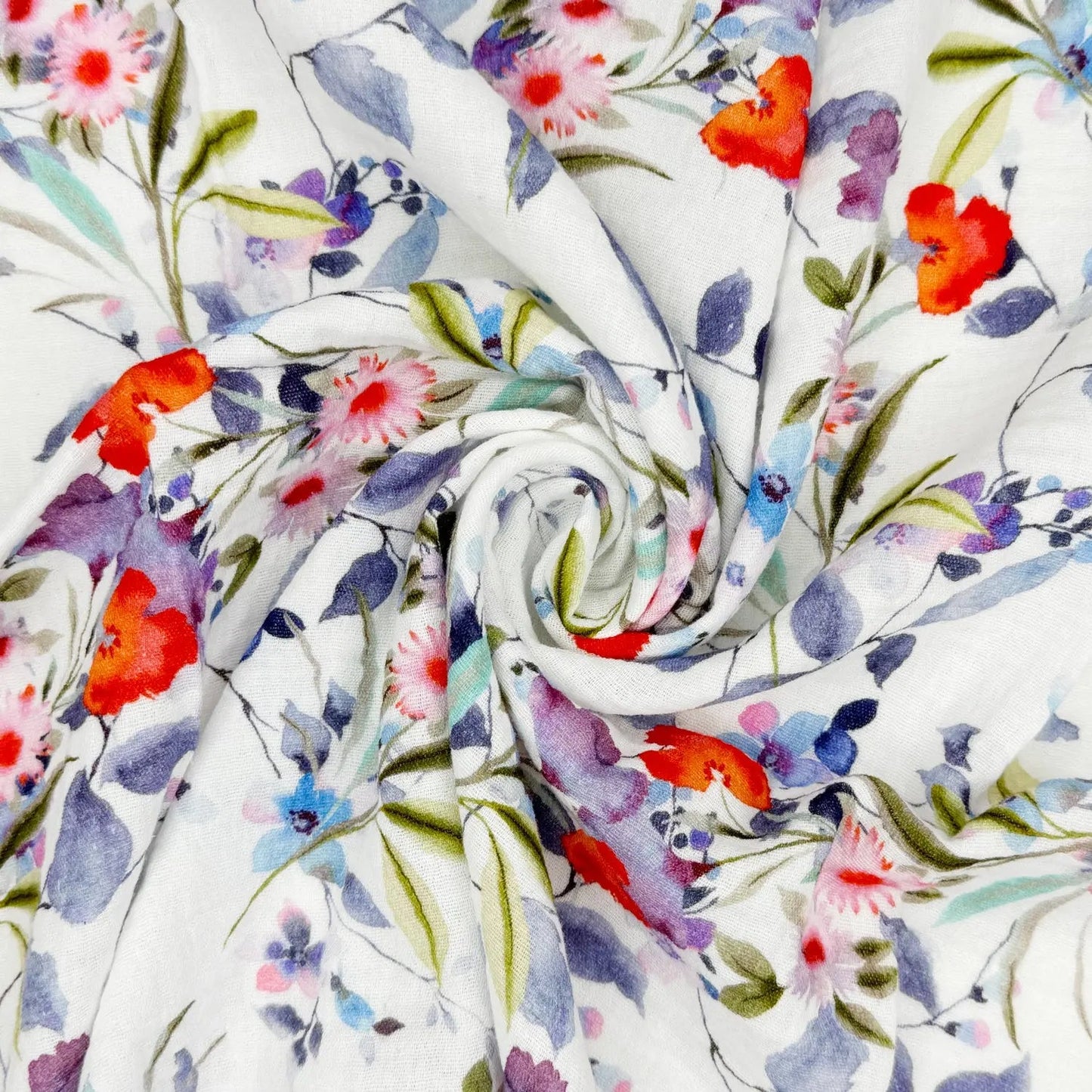 100% Cotton Printed Double Gauze Fabric | Soft Breathable Lightweight 52" (132cm) Wide Dressmaking & Craft Material â€“ Sold by the Meter