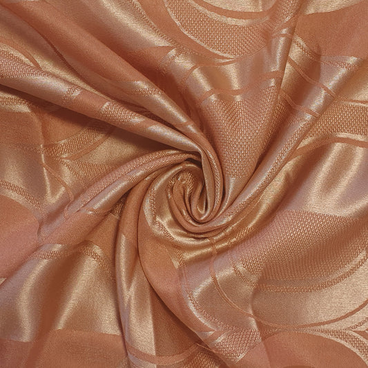 Luxuriöser Satin-Jacquard-Polsterstoff mit Blumenmuster – 58" für Vorhänge und Schneiderei (Dusky Pink Curve)