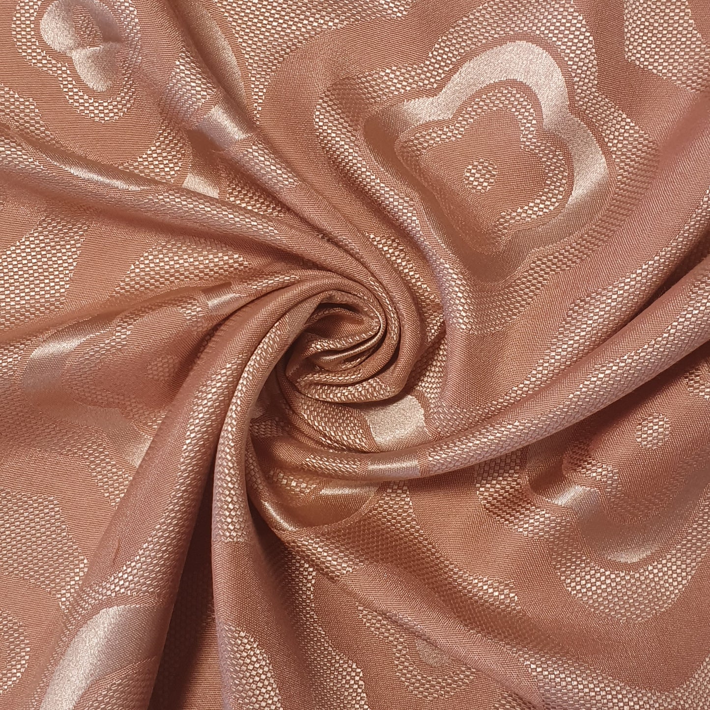 Luxurious Satin Jacquard Floral Upholstery Fabric – 58" for Curtains and Dressmaking (Dusky Pink Floral)