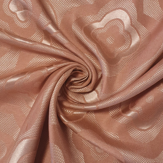 Luxuriöser Satin-Jacquard-Polsterstoff mit Blumenmuster – 58" für Vorhänge und Schneiderei (Dusky Pink Floral)