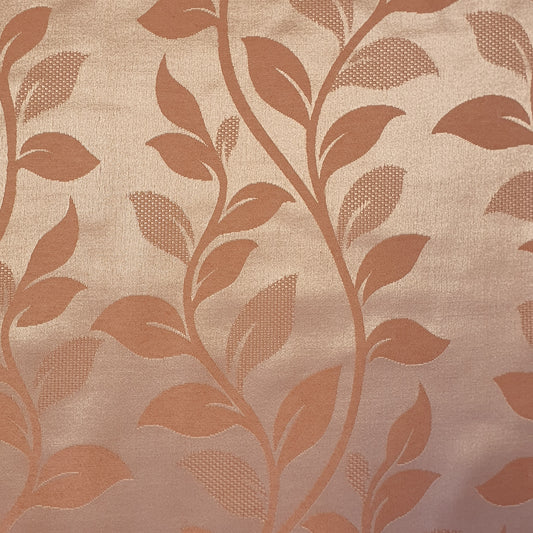 Luxurious Satin Jacquard Floral Upholstery Fabric – 58" for Curtains and Dressmaking (Dusky Pink Ivy)