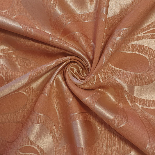 Luxuriöser Satin-Jacquard-Polsterstoff mit Blumenmuster – 58" für Vorhänge und Schneiderei (Dusky Pink Paisley)