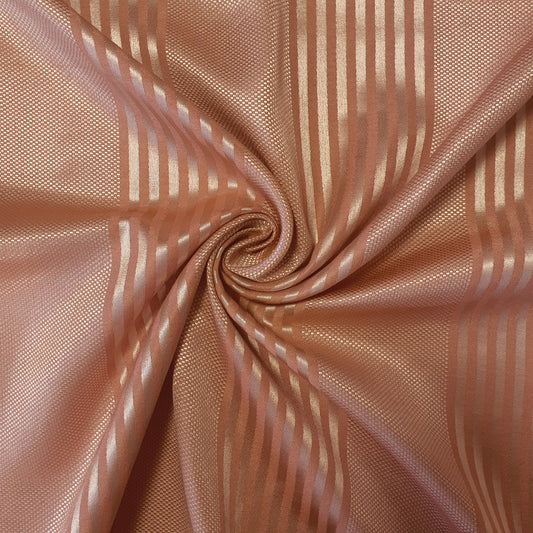 Luxuriöser Satin-Jacquard-Polsterstoff mit Blumenmuster – 58" für Vorhänge und Schneiderei (Dusky Pink Stripe)