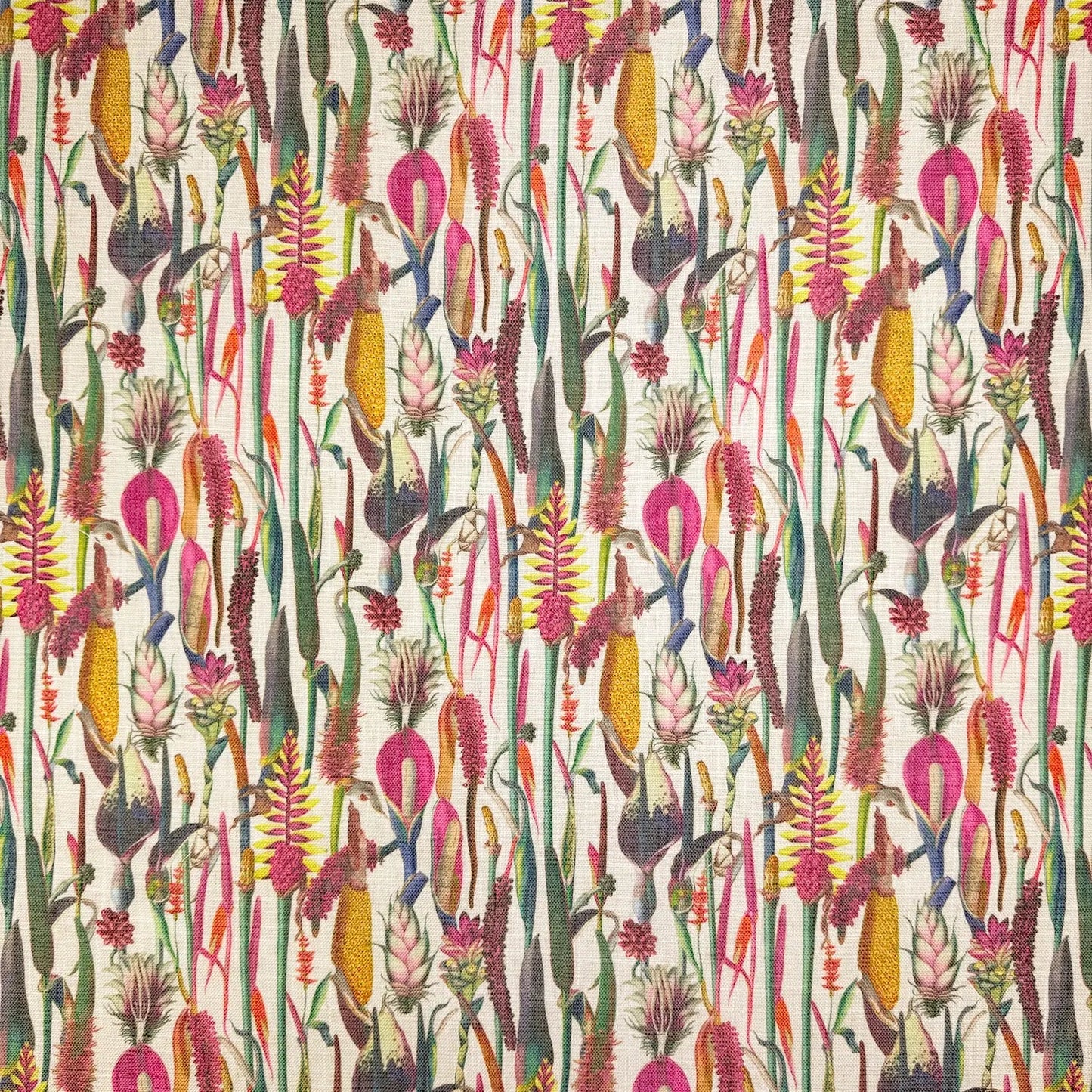 Printed Linen Look Upholstery Fabric | Heavyweight Linen Blend 55" (140cm) Wide Curtains, Blinds & Furnishing Fabric â€“ Sold by the Meter