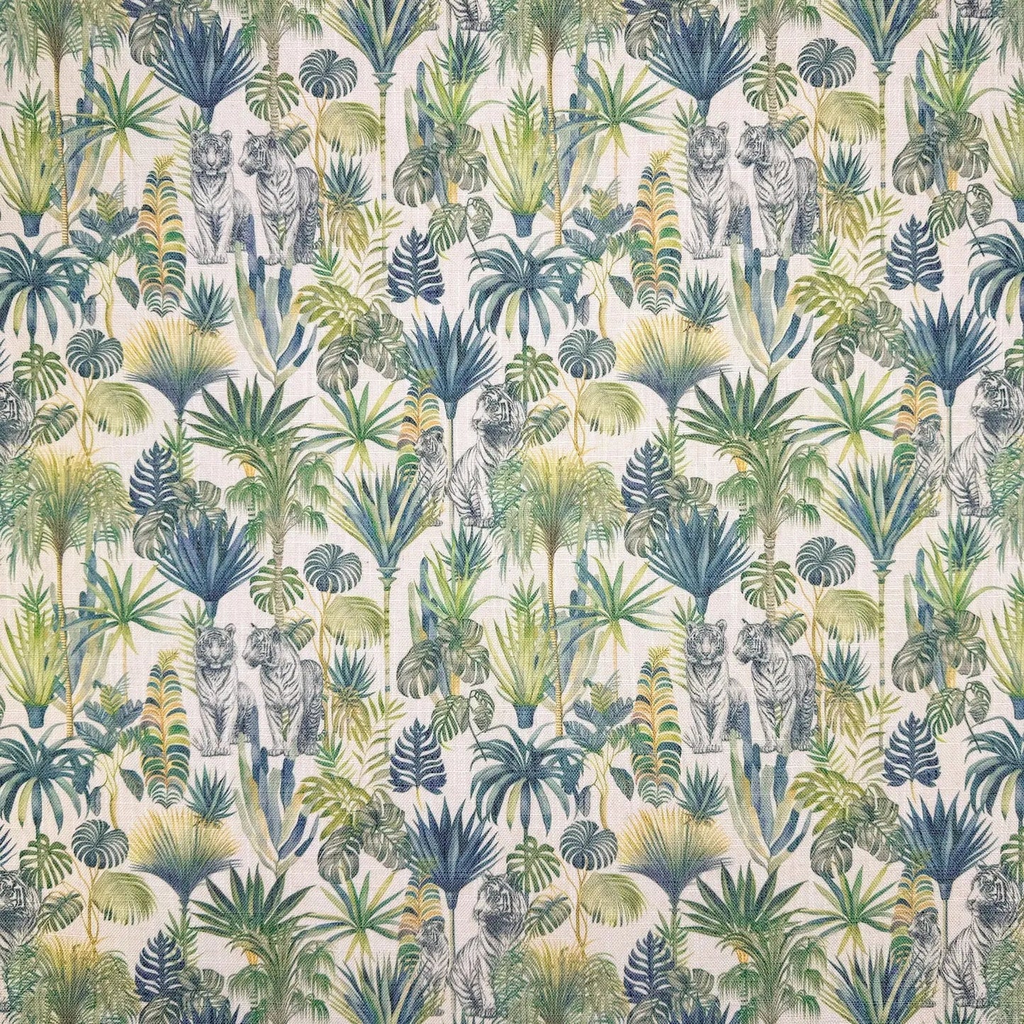 Printed Linen Look Upholstery Fabric | Heavyweight Linen Blend 55" (140cm) Wide Curtains, Blinds & Furnishing Fabric â€“ Sold by the Meter