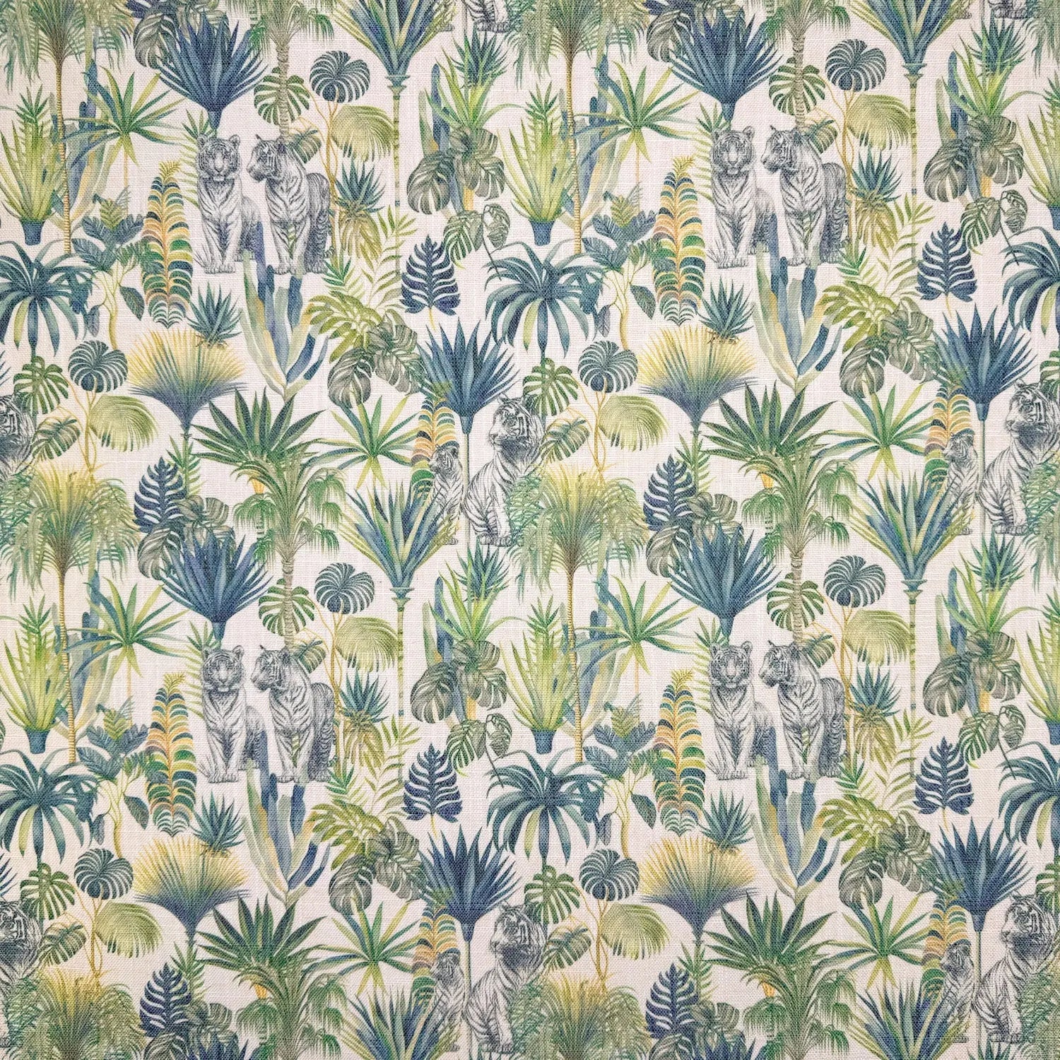 Printed Linen Look Upholstery Fabric | Heavyweight Linen Blend 55" (140cm) Wide Curtains, Blinds & Furnishing Fabric â€“ Sold by the Meter