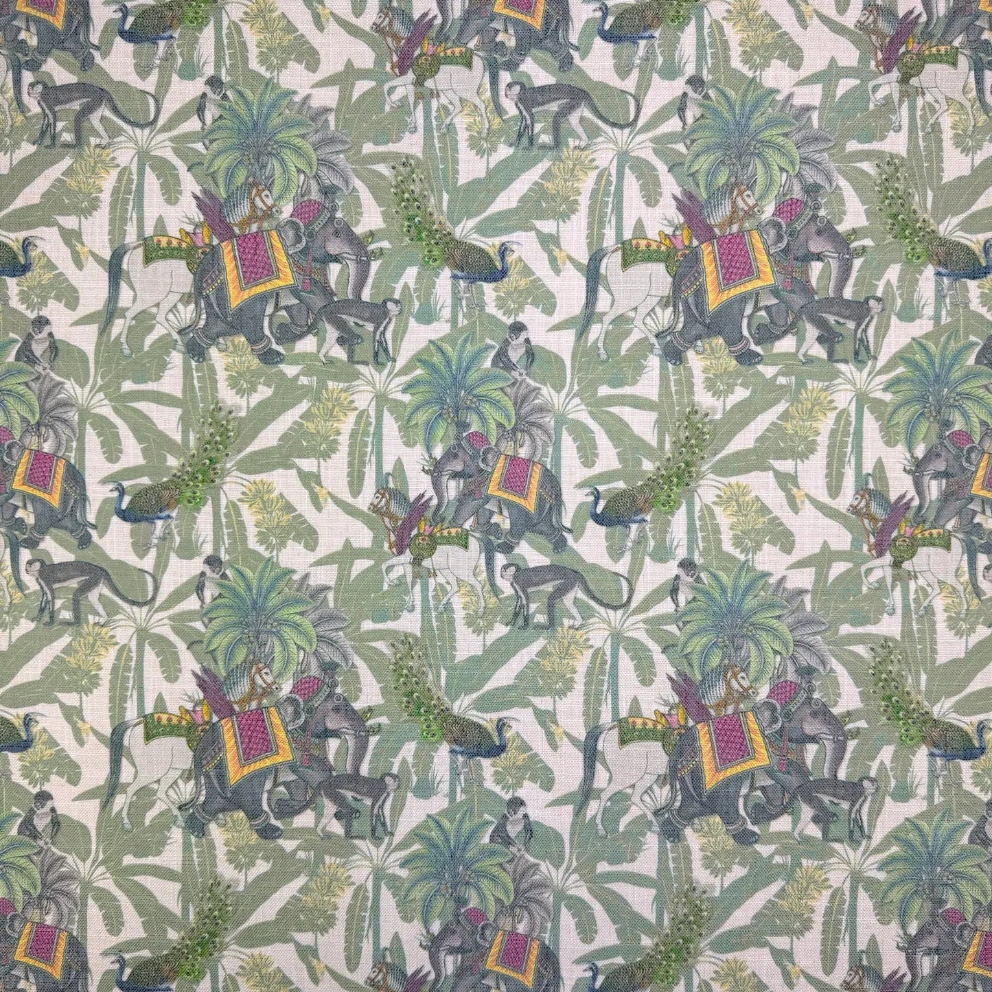 Printed Linen Look Upholstery Fabric | Heavyweight Linen Blend 55" (140cm) Wide Curtains, Blinds & Furnishing Fabric – Sold by the Meter