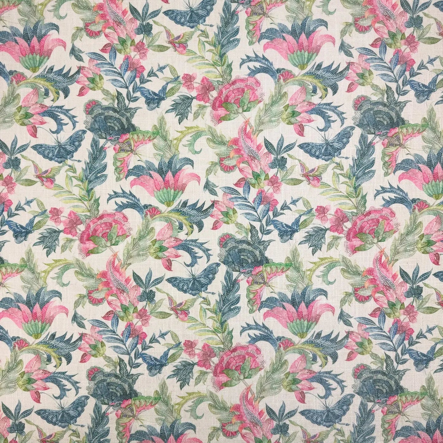 Printed Linen Look Upholstery Fabric | Heavyweight Linen Blend 55" (140cm) Wide Curtains, Blinds & Furnishing Fabric â€“ Sold by the Meter