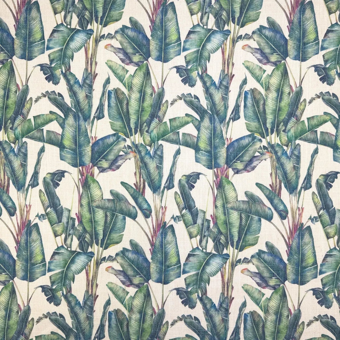 Printed Linen Look Upholstery Fabric | Heavyweight Linen Blend 55" (140cm) Wide Curtains, Blinds & Furnishing Fabric â€“ Sold by the Meter