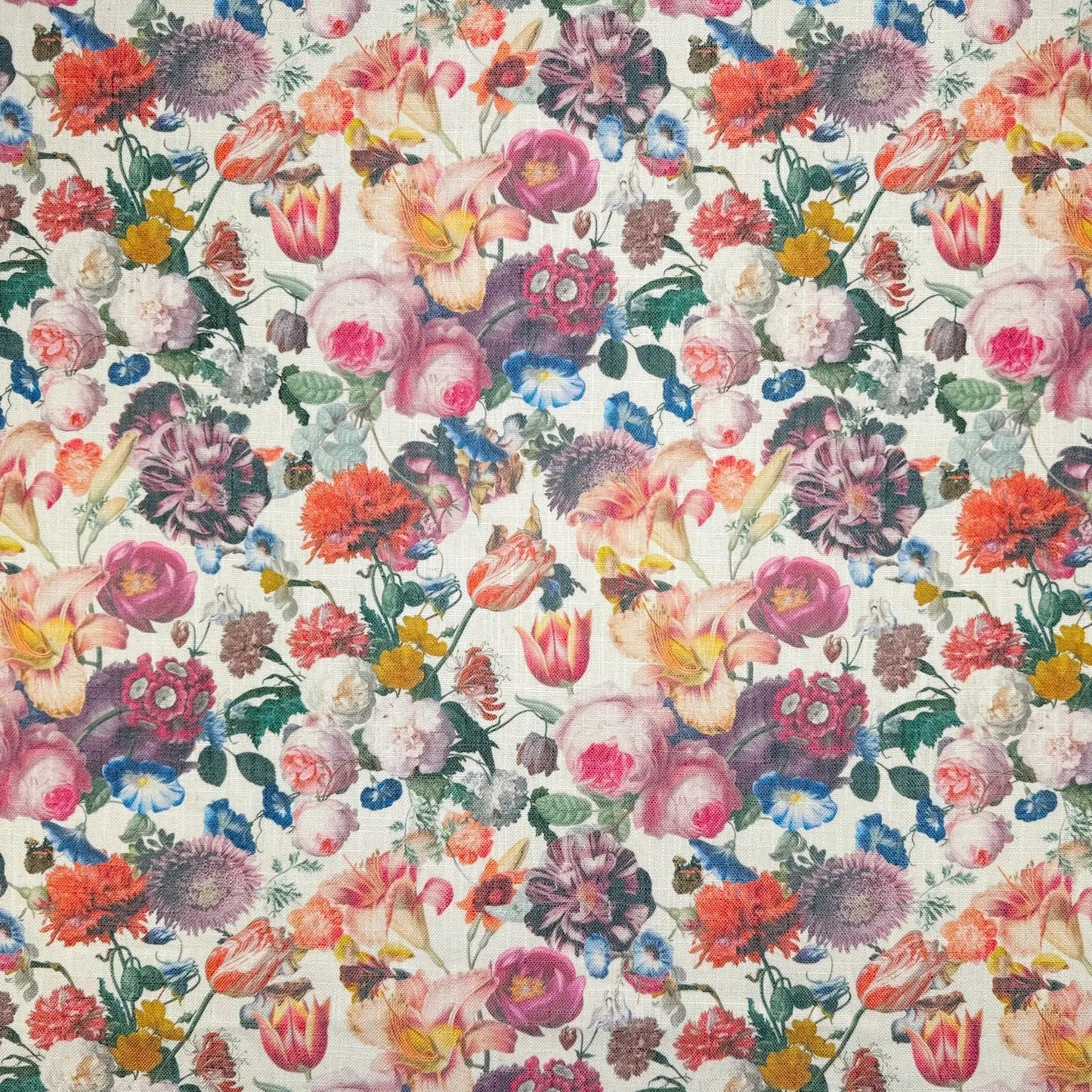 Printed Linen Look Upholstery Fabric | Heavyweight Linen Blend 55" (140cm) Wide Curtains, Blinds & Furnishing Fabric â€“ Sold by the Meter