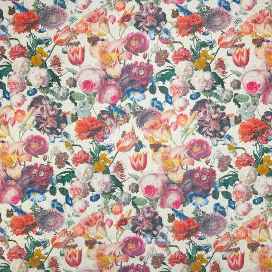 Printed Linen Look Upholstery Fabric | Heavyweight Linen Blend 55" (140cm) Wide Curtains, Blinds & Furnishing Fabric â€“ Sold by the Meter