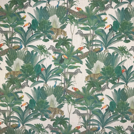 Printed Linen Look Upholstery Fabric | Heavyweight Linen Blend 55" (140cm) Wide Curtains, Blinds & Furnishing Fabric – Sold by the Meter