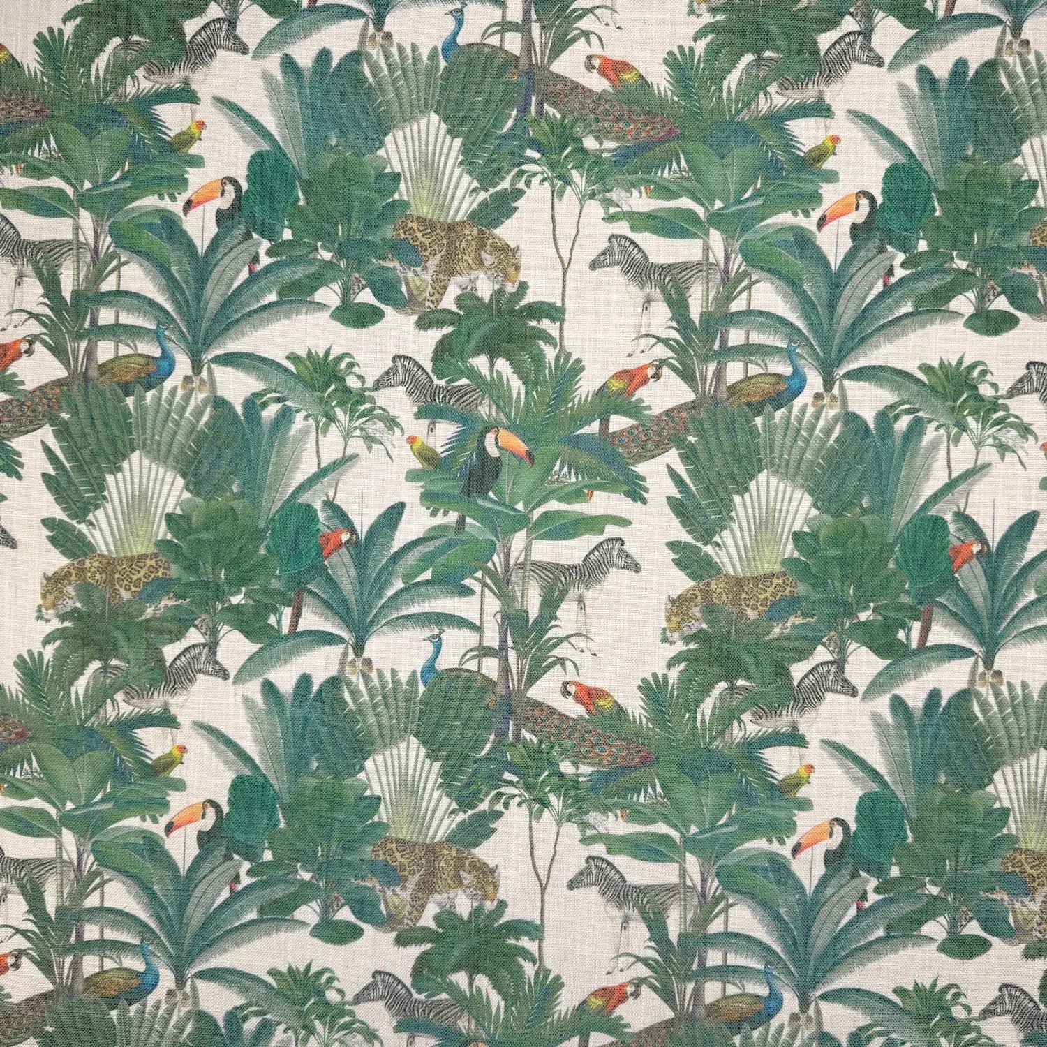 Printed Linen Look Upholstery Fabric | Heavyweight Linen Blend 55" (140cm) Wide Curtains, Blinds & Furnishing Fabric â€“ Sold by the Meter