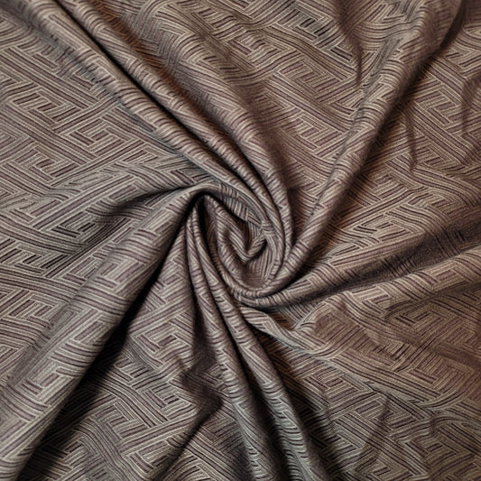 Dark Brown Cross Hatch Jacquard Fabric Medium Weight Curtain Soft Furnishing Fabric 58" By Meter