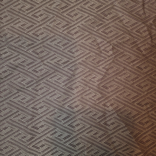 Dark Brown Cross Hatch Jacquard Fabric Medium Weight Curtain Soft Furnishing Fabric 58" By Meter