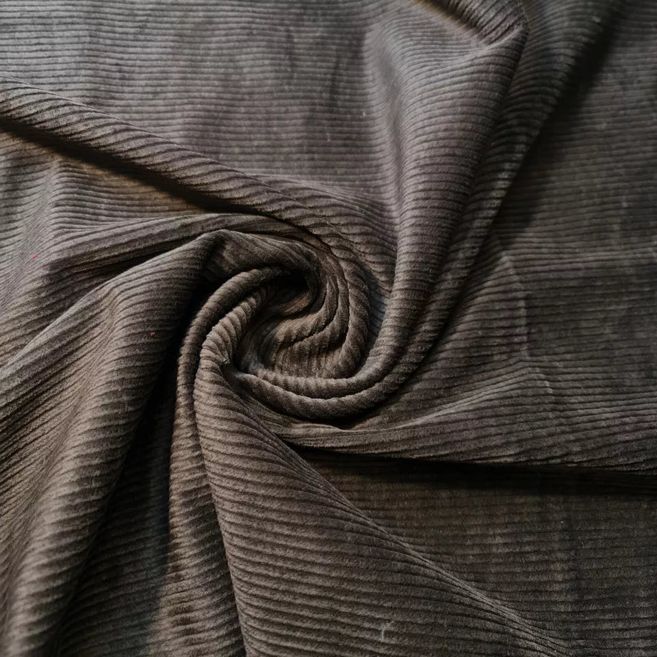 Dark Brown 100% Cotton Cord Woven Velvet Corduroy Fabric Upholstery Dress Material 58" By The Meter