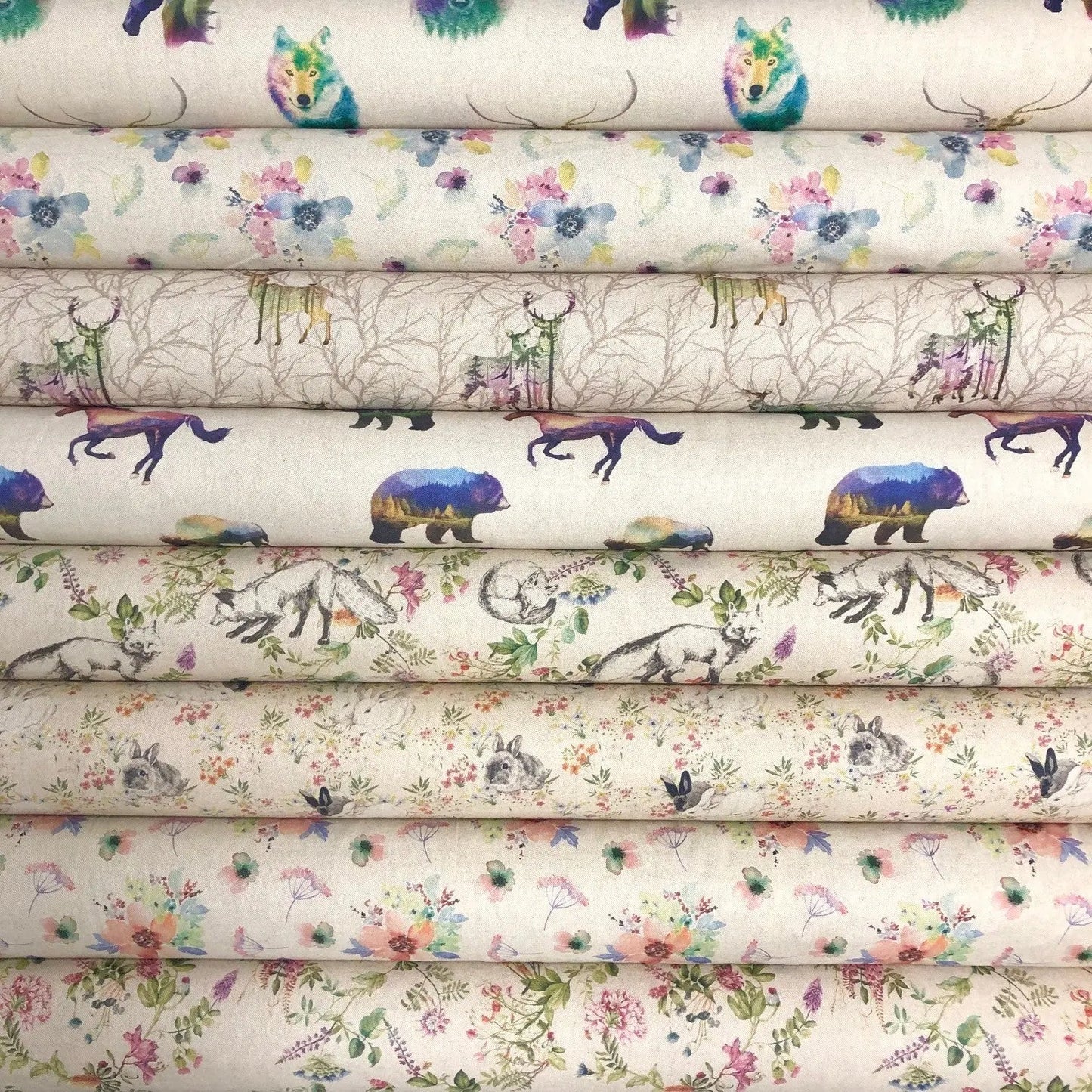 Cotton Rich Linen Look Printed Panama Fabric | 55" (140cm) Wide 200gsm Craft & Home DÃ©cor Fabric â€“ Sold by the Meter