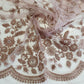 Blush Pink Luxury Embroidered Net Fabric with Sequins & Pearl Work 44" By The Meter