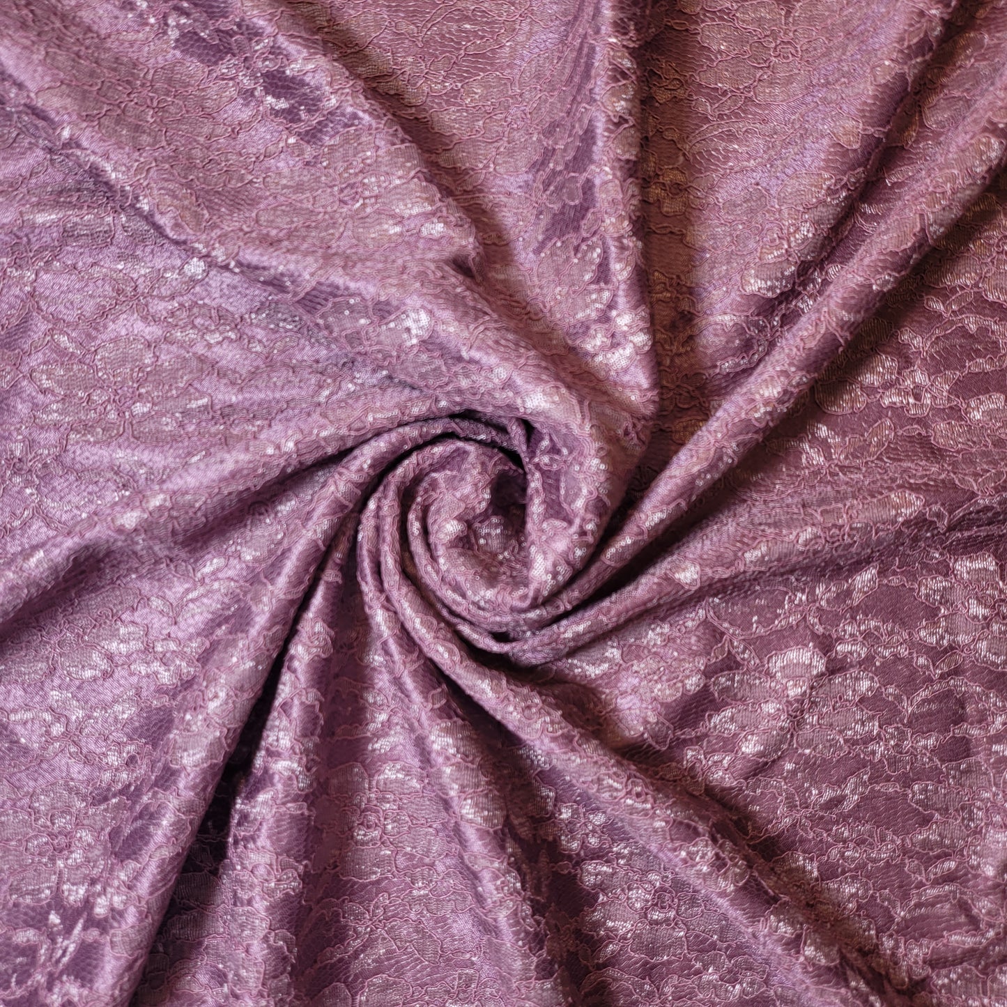 Altrosa Kordel-Spitzenstoff, Satin-Bond, Designer-Kleid, Bastelmaterial, 147,3 cm, Meterware