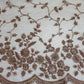 Blush Pink Luxury Embroidered Net Fabric with Sequins & Pearl Work 44" By The Meter
