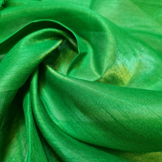 Emerald Green Plain Poly Faux Dupion Silk Material Shiny Dress Craft Patchwork Fabric 44" (25 Meter Roll)