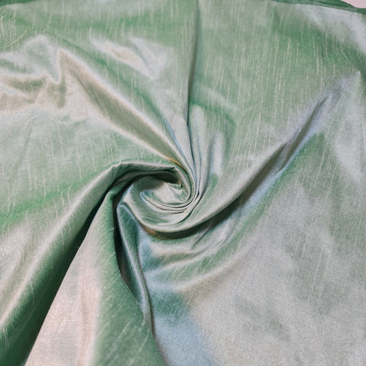 Emerald Plain Raw Silk Faux Dupion 100% Polyester Upholstery Fabric Bridal Material 44" By The Meter