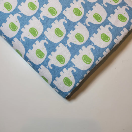 Elephants 100% Cotton Flannel Winceyette Brush Fabric Dress Craft Quilting Material 44" By The Meter