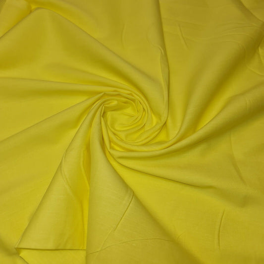 Flo Yellow Clearance 100% Cotton Fabric Plain Solid Quilting Craft Dress Material 44" By The Meter