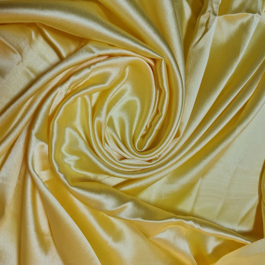 Flo Yellow Glossy Charmeuse Silky Material Bridal Dress Craft Wedding Event Decor Polyester Fabric 44" Wide ( 23 Meter Roll )