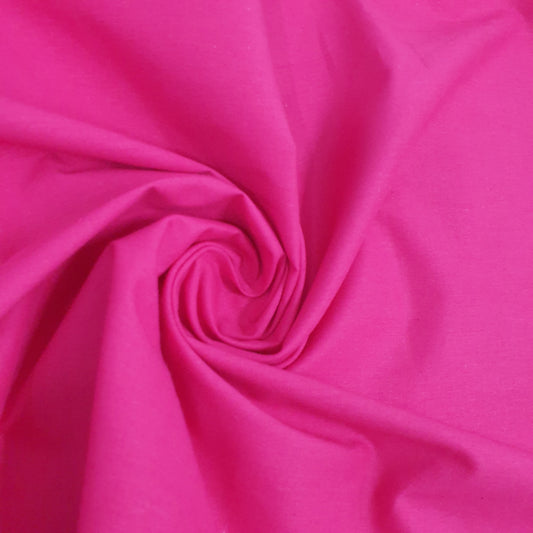 Fuchsia Pink Clearance 100% Cotton Fabric Plain Solid Quilting Craft Dress Material 44" By The Meter