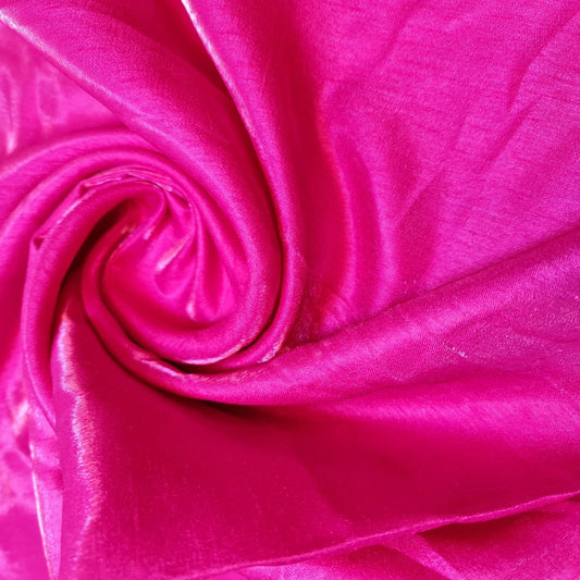 Fuchsia 100% Polyester Plain Faux Dupion Raw Silk Satin Finish Dressmaking Fabric BY The Meter 44"