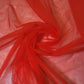 Flo Red Premium Soft Plain Sheer Tulle Net Fabric Tutu Fairy Veil Bridal 58" By The Meter