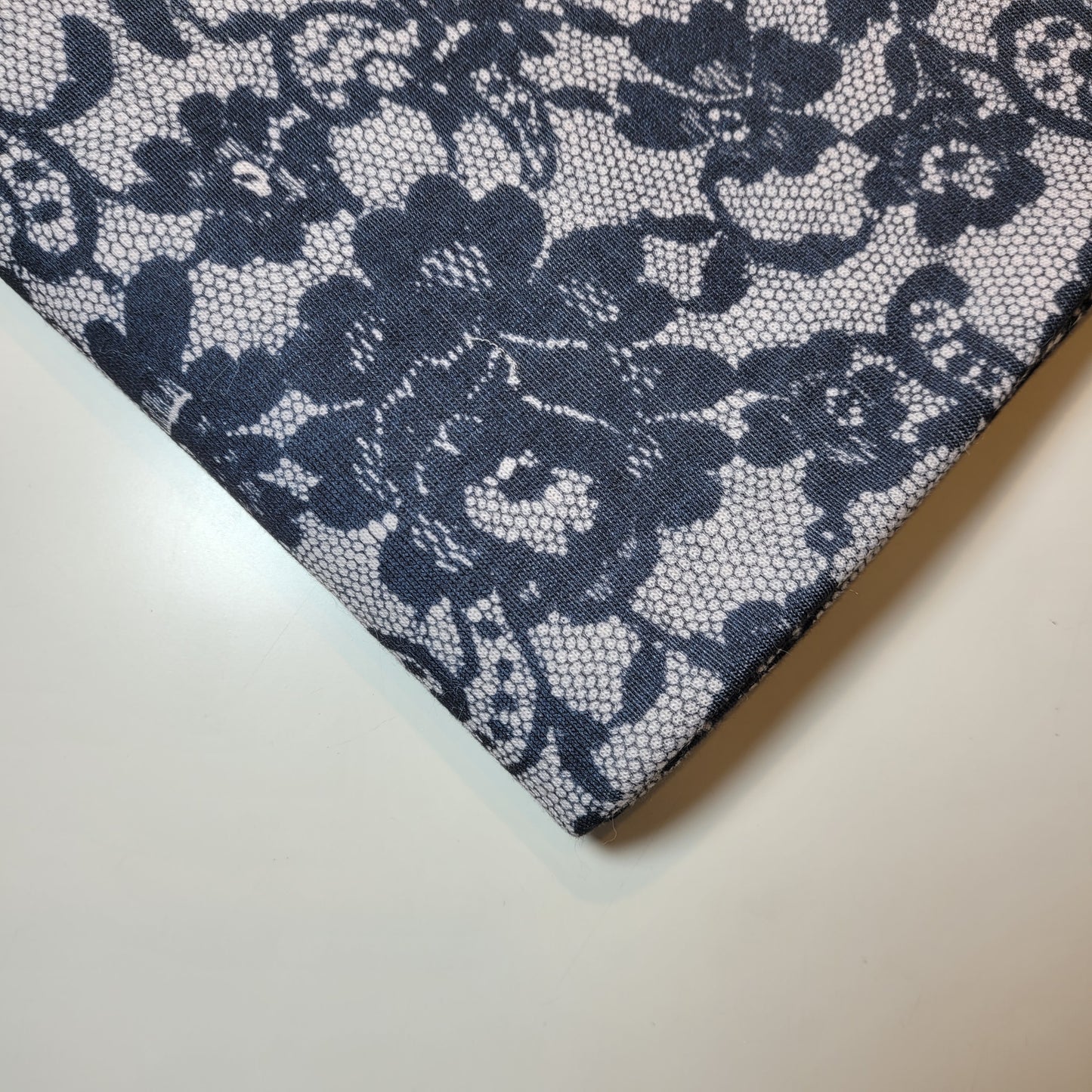 Grey Floral Lace Jersey Dress Craft Costume Material 58" By The Meter